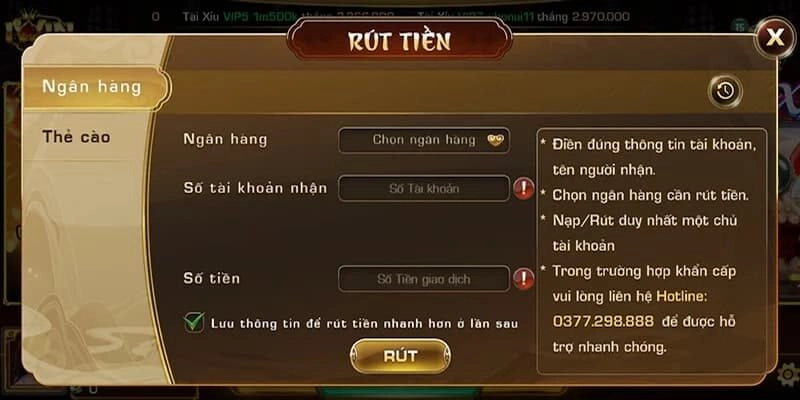 Hướng dẫn cách rút tiền trong game tài xỉu nhanh chóng và bảo mật